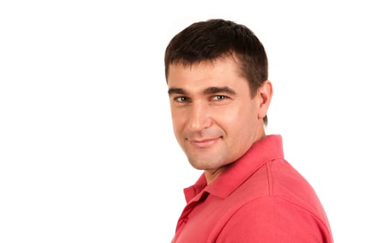 Portrait of handsome man smiling and looking at camera