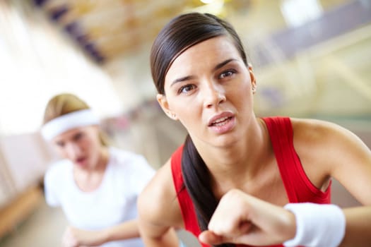 Close-up of a running girls face