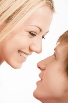 Loving couple looking at each other with affection