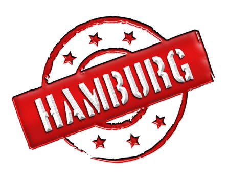 Sign and stamp for your presentation, for websites and many more named HAMBURG