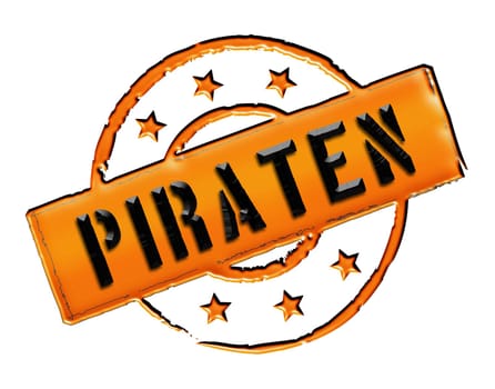 Sign and stamp for your presentation, for websites and many more named Piraten