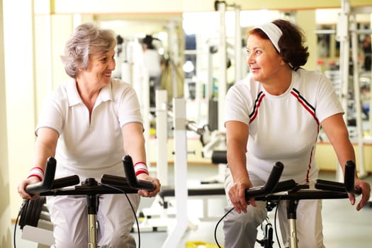 Portrait of two senior women in good form