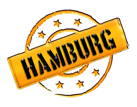 Sign and stamp for your presentation, for websites and many more named HAMBURG