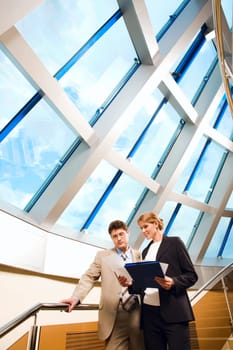 Portrait of better specialist on the background of  business team