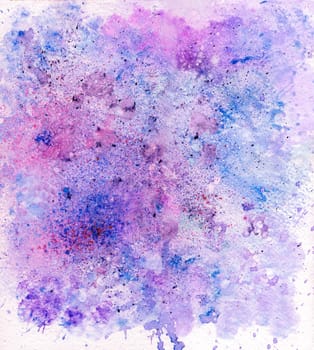 Painted background colored in violet, purple, blue and pink