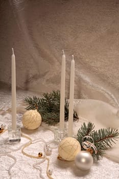 Christmas composition is represented in cold colours