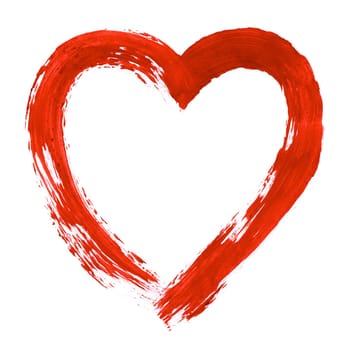 Image of heart painted on white sheet of paper