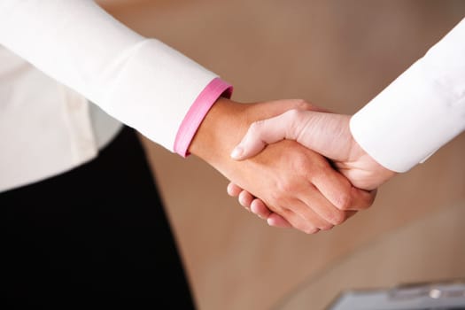 Image of partners handshake after signing contract