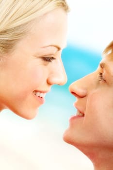 Loving couple looking at each other with affection