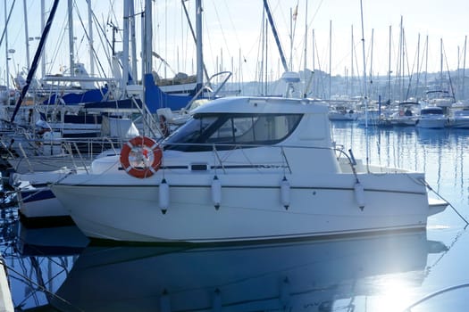Marina in mediterranean sea. Boats details