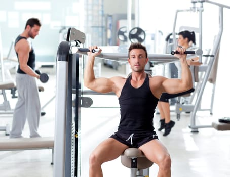 fitness sport gym group of people training with weights