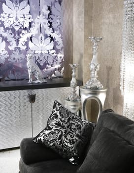 living room coach black sofa silver furniture background