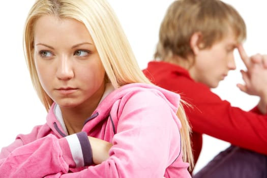 Image of sad couple having conflict
