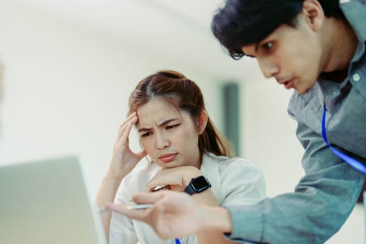 Burnout, stress and business man overworked from too much, work overload and pressure marketing corporate company. Time management, frustrated and tired employee