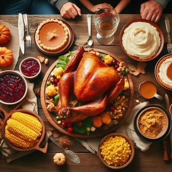 Festive Thanksgiving Turkey. Generative, AI. High quality photo