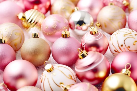 Christmas balls background. New Year background.