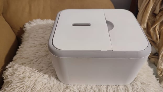 plastic white box for toilet paper, object. High quality photo