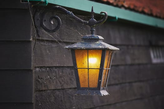 Vintage street lamp in the evening Netherlands.