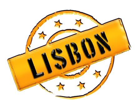 Sign and stamp for your presentation, for websites and many more named Lisbon