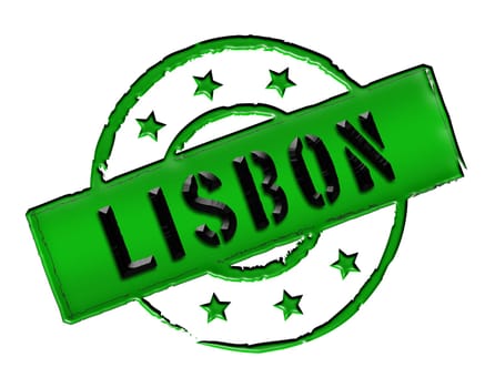 Sign and stamp for your presentation, for websites and many more named Lisbon