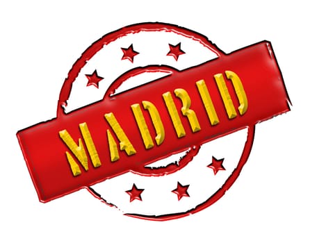 Sign and stamp for your presentation, for websites and many more named Madrid