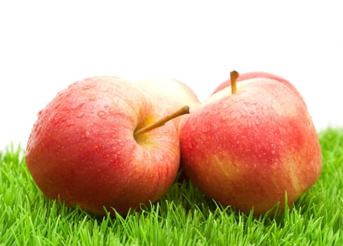 Red Apples on Green Grass - With Copyspace