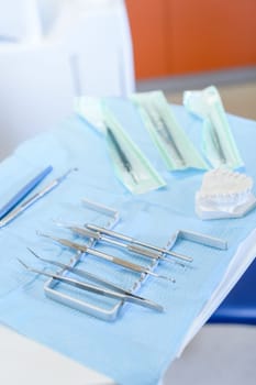 Close-up of dental equipment equipment in the stomatology clinic
