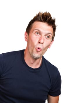 Expressive surprised man