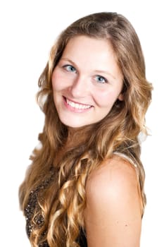 smiling girl isolated on white background