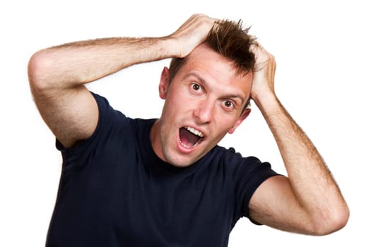 Expressive surprised man