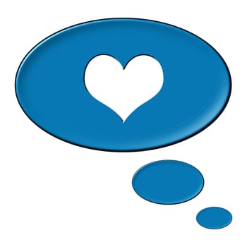 Thought balloon for your presentation with the message Heart