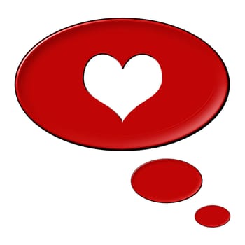 Thought balloon for your presentation with the message Heart