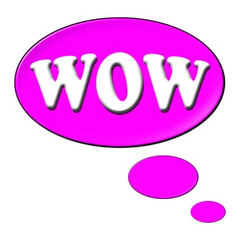 Thought balloon for your presentation with the message WOW