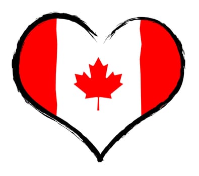 Canada - The beloved country as a symbolic representation as heart - Das geliebte Land als symbolische Darstellung als Herz