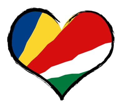 Seychelles - The beloved country as a symbolic representation as heart - Das geliebte Land als symbolische Darstellung als Herz