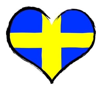 Sweden - The beloved country as a symbolic representation as heart - Das geliebte Land als symbolische Darstellung als Herz