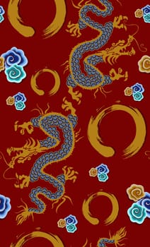 2012 Chinese Dragon of water year over grunge background.