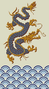 2012: Chinese dragon of water new year 2012 background. Vector file available