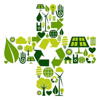 Sum symbol made with environmental icons set