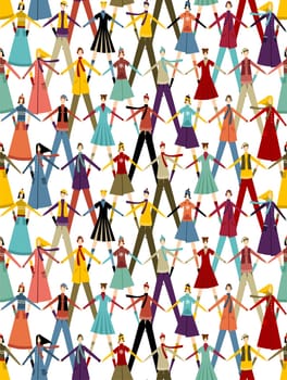 Social media people connection concept at Christmas winter time. Seamless pattern background