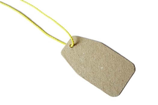 A tag (label) with yellow lace