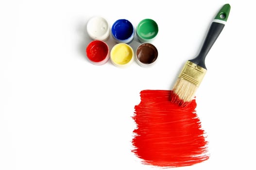 An image of many pots and brush