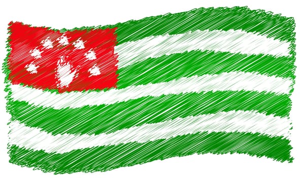 Flag - Abkhazia - The beloved country as a symbolic representation as heart - Das geliebte Land als symbolische Darstellung als Herz