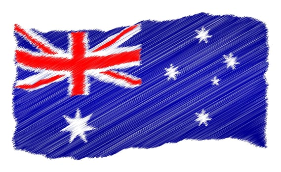 Sketch - Australia - The beloved country as a symbolic representation as heart - Das geliebte Land als symbolische Darstellung als Herz