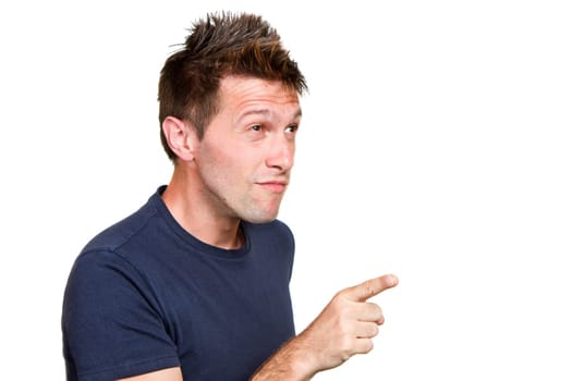man  indicate something