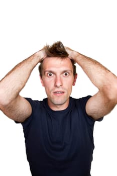 Expressive surprised man