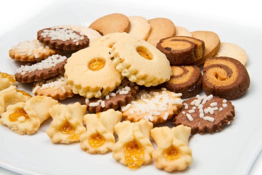cookies of the various form on a white background