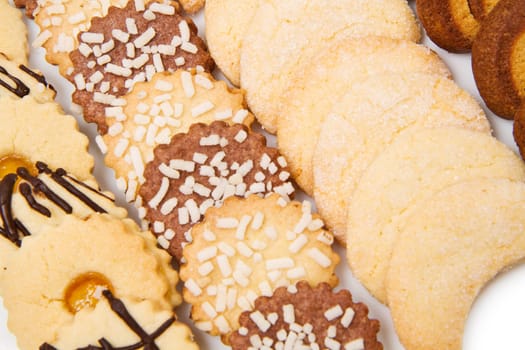 cookies of the various form on a white background