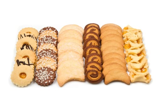 cookies of the various form on a white background