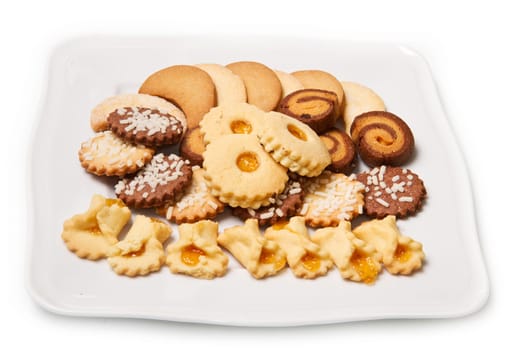 cookies of the various form on a white background
